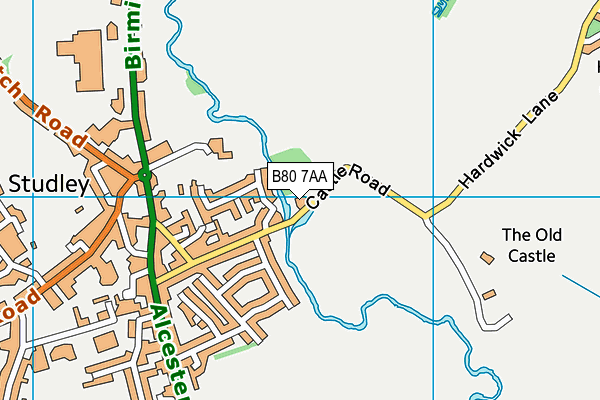 B80 7AA map - OS VectorMap District (Ordnance Survey)