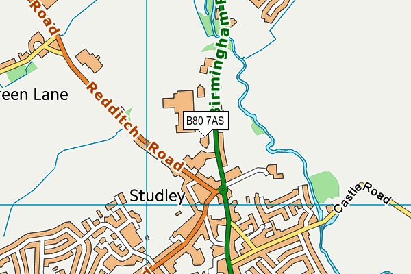 B80 7AS map - OS VectorMap District (Ordnance Survey)