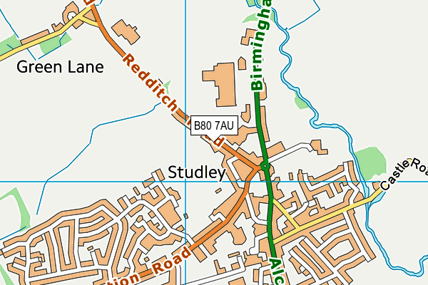 B80 7AU map - OS VectorMap District (Ordnance Survey)