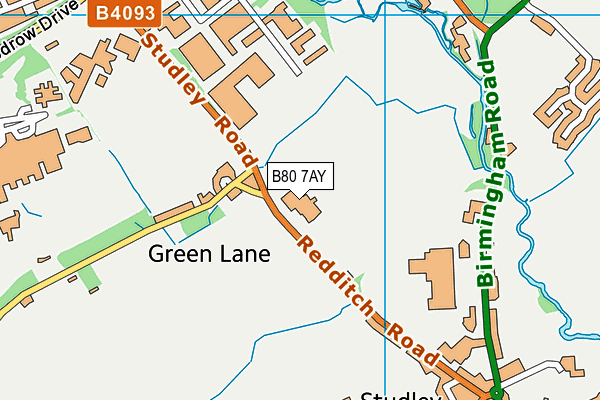 B80 7AY map - OS VectorMap District (Ordnance Survey)