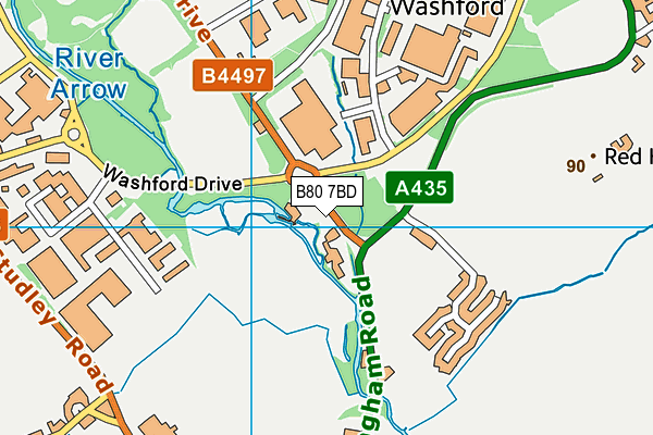 B80 7BD map - OS VectorMap District (Ordnance Survey)