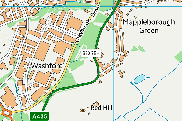 B80 7BH map - OS VectorMap District (Ordnance Survey)