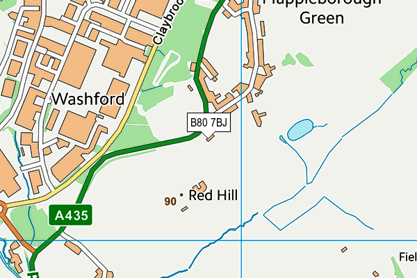 B80 7BJ map - OS VectorMap District (Ordnance Survey)