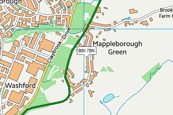 B80 7BN map - OS VectorMap District (Ordnance Survey)