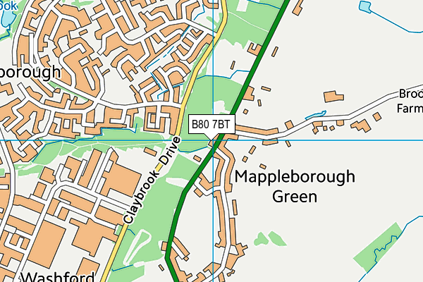 B80 7BT map - OS VectorMap District (Ordnance Survey)