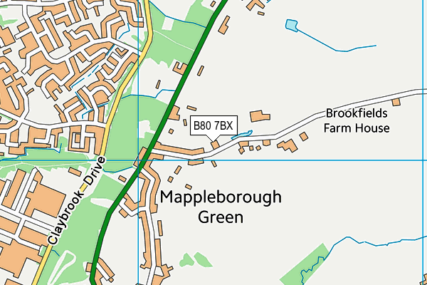 B80 7BX map - OS VectorMap District (Ordnance Survey)