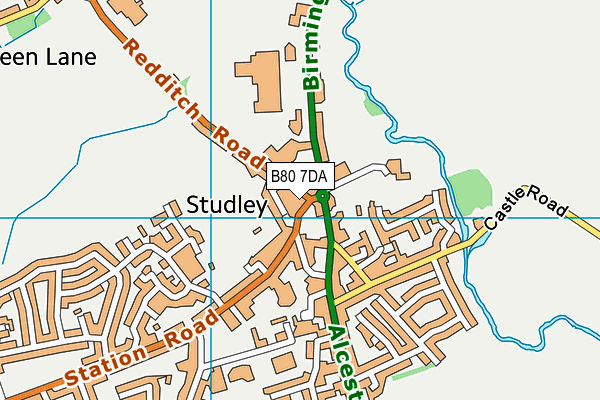 B80 7DA map - OS VectorMap District (Ordnance Survey)