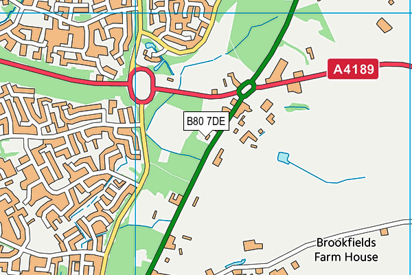 B80 7DE map - OS VectorMap District (Ordnance Survey)