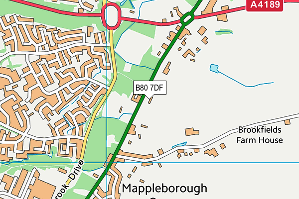 B80 7DF map - OS VectorMap District (Ordnance Survey)