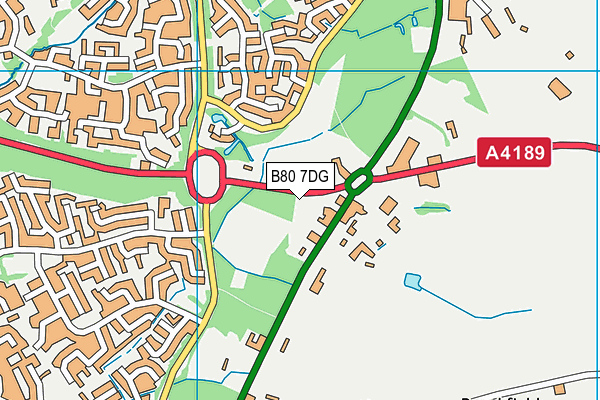 B80 7DG map - OS VectorMap District (Ordnance Survey)