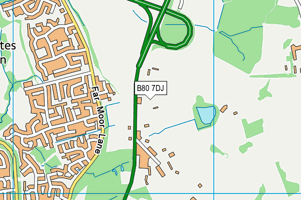 B80 7DJ map - OS VectorMap District (Ordnance Survey)