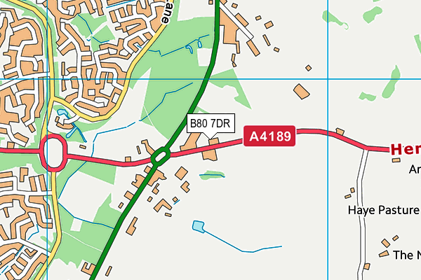 Mappleborough Green CofE Primary School map (B80 7DR) - OS VectorMap District (Ordnance Survey)