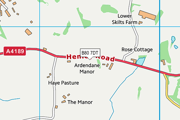 B80 7DT map - OS VectorMap District (Ordnance Survey)