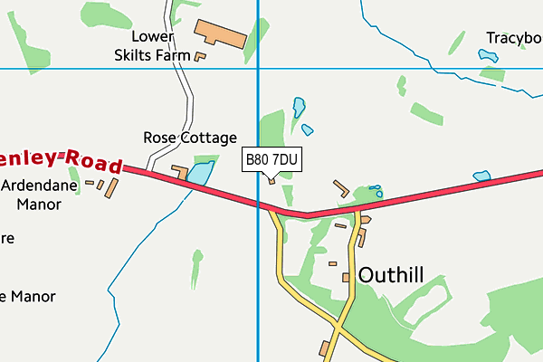 B80 7DU map - OS VectorMap District (Ordnance Survey)