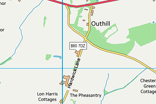 B80 7DZ map - OS VectorMap District (Ordnance Survey)