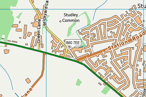 B80 7EE map - OS VectorMap District (Ordnance Survey)