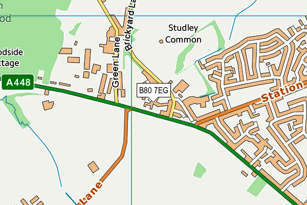 B80 7EG map - OS VectorMap District (Ordnance Survey)