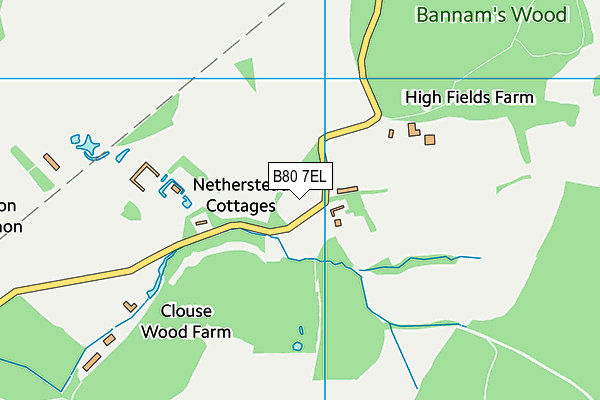 B80 7EL map - OS VectorMap District (Ordnance Survey)