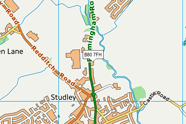 B80 7FH map - OS VectorMap District (Ordnance Survey)