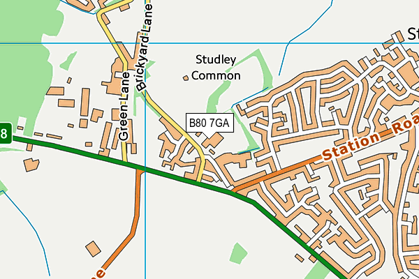 B80 7GA map - OS VectorMap District (Ordnance Survey)