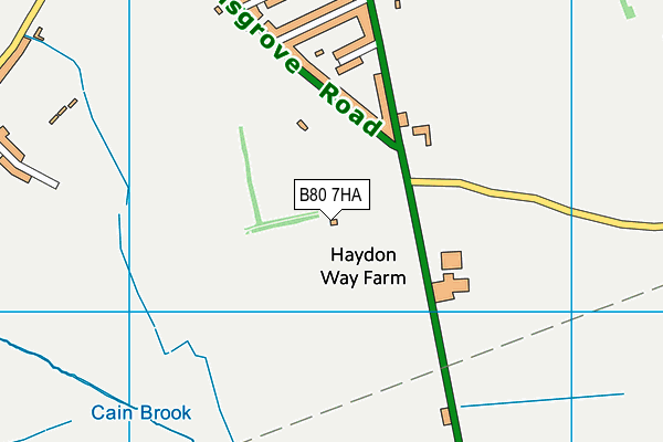 B80 7HA map - OS VectorMap District (Ordnance Survey)