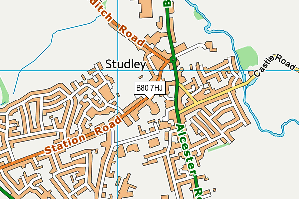 Studley Infants' School map (B80 7HJ) - OS VectorMap District (Ordnance Survey)