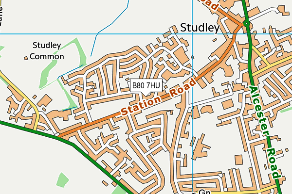 B80 7HU map - OS VectorMap District (Ordnance Survey)