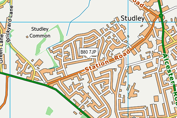 B80 7JP map - OS VectorMap District (Ordnance Survey)