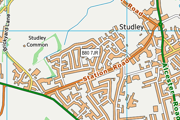 B80 7JR map - OS VectorMap District (Ordnance Survey)