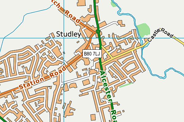 B80 7LJ map - OS VectorMap District (Ordnance Survey)