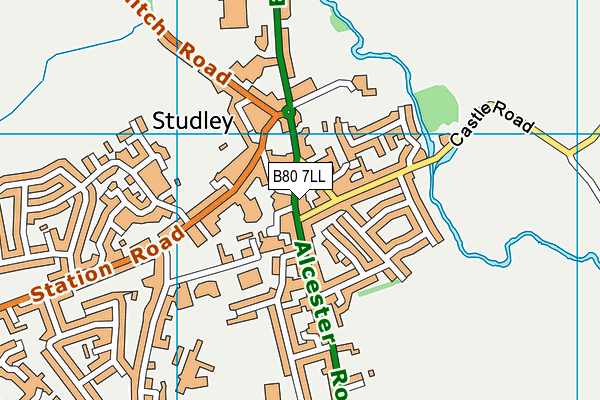 B80 7LL map - OS VectorMap District (Ordnance Survey)