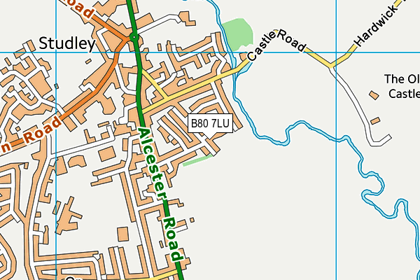 B80 7LU map - OS VectorMap District (Ordnance Survey)
