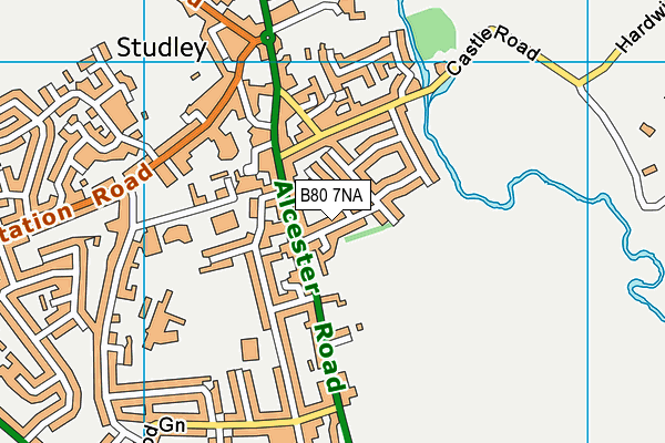 B80 7NA map - OS VectorMap District (Ordnance Survey)