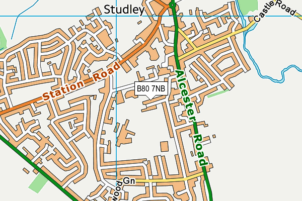 B80 7NB map - OS VectorMap District (Ordnance Survey)