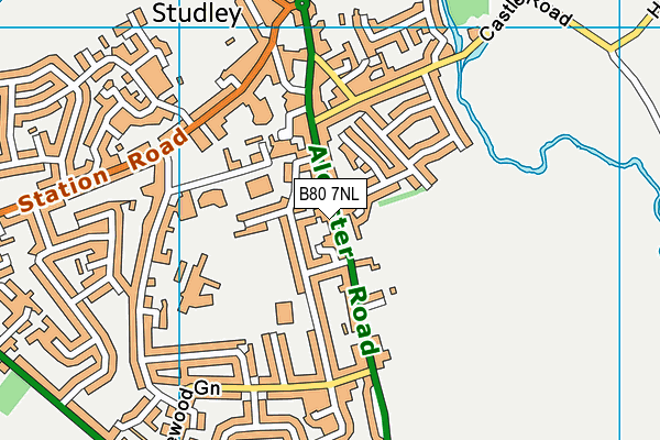 B80 7NL map - OS VectorMap District (Ordnance Survey)