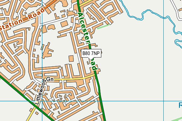 B80 7NP map - OS VectorMap District (Ordnance Survey)