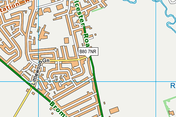 B80 7NR map - OS VectorMap District (Ordnance Survey)