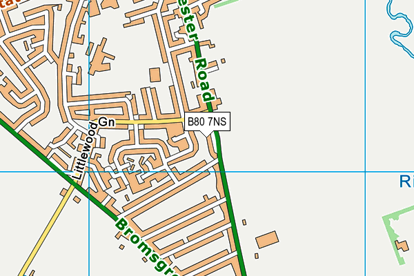 B80 7NS map - OS VectorMap District (Ordnance Survey)