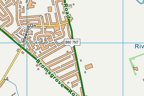 B80 7NT map - OS VectorMap District (Ordnance Survey)