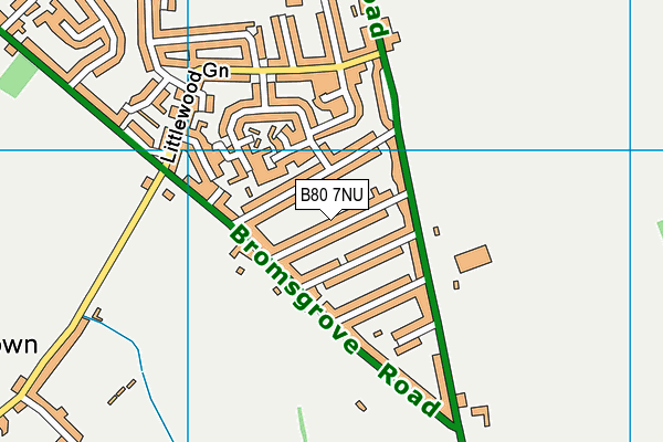 B80 7NU map - OS VectorMap District (Ordnance Survey)