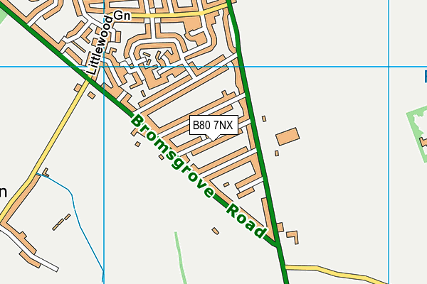 B80 7NX map - OS VectorMap District (Ordnance Survey)