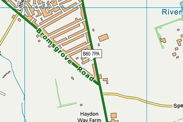 B80 7PA map - OS VectorMap District (Ordnance Survey)