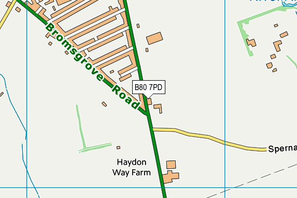 B80 7PD map - OS VectorMap District (Ordnance Survey)