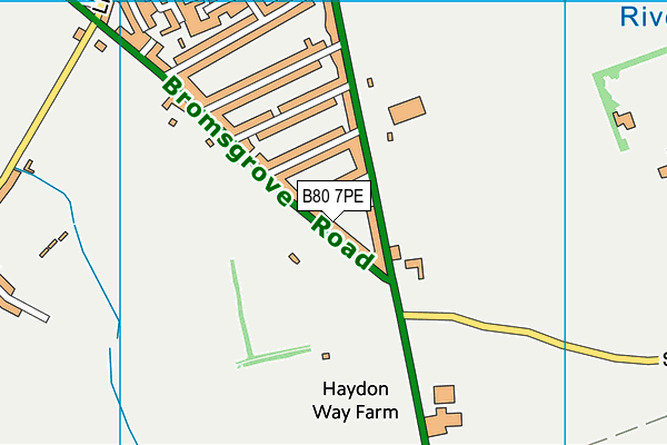 B80 7PE map - OS VectorMap District (Ordnance Survey)