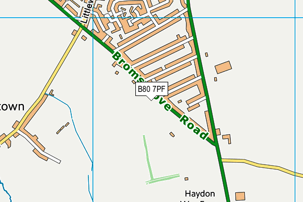 B80 7PF map - OS VectorMap District (Ordnance Survey)