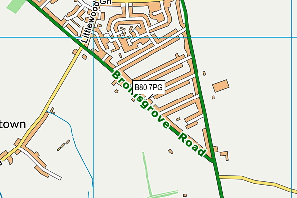 B80 7PG map - OS VectorMap District (Ordnance Survey)