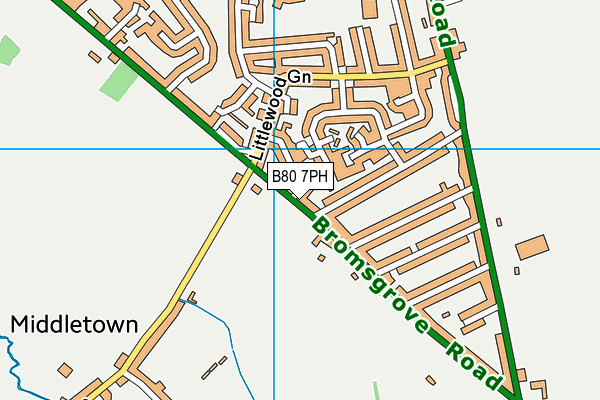 B80 7PH map - OS VectorMap District (Ordnance Survey)