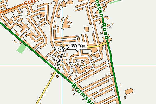 B80 7QA map - OS VectorMap District (Ordnance Survey)