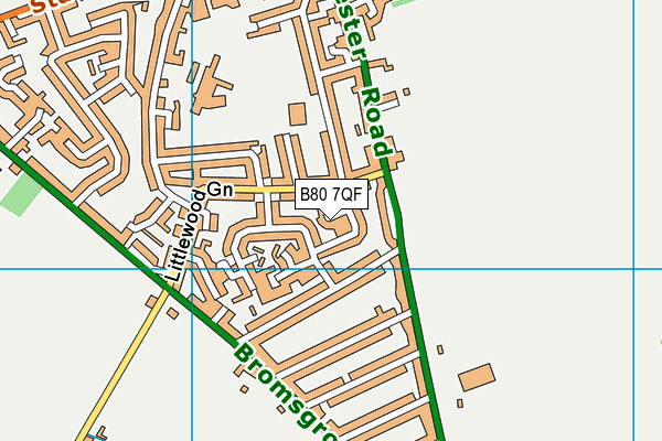 B80 7QF map - OS VectorMap District (Ordnance Survey)