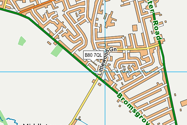 B80 7QL map - OS VectorMap District (Ordnance Survey)